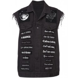 Juice Wrld Denim Patch Black Vest